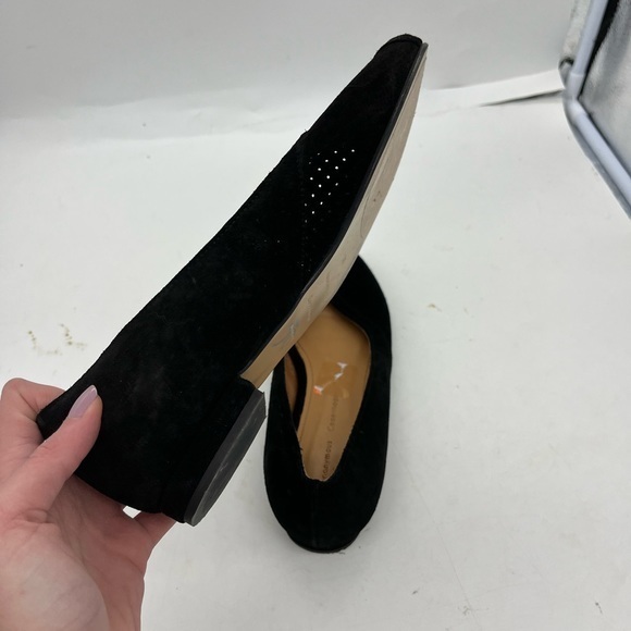 Anonymous Copenhagen Women’s Tiffy Black Genuine Suede Peep Toe Flats - Picture 8 of 12